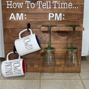 Rustic Wooden Mug and Glass Holder sign